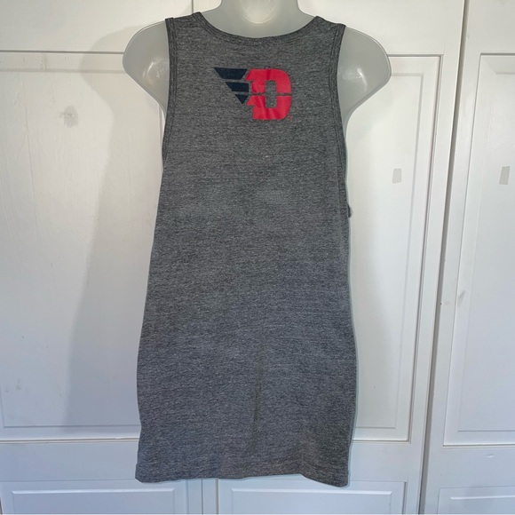 University of Dayton UD American Flag Patriotic Breast Pocket Gray Tank Top S - Picture 6 of 9